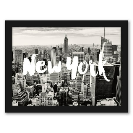 UPC: 0686457569200 | Americanflat New York Skyline White by Amy Brinkman Black Frame Wall Art