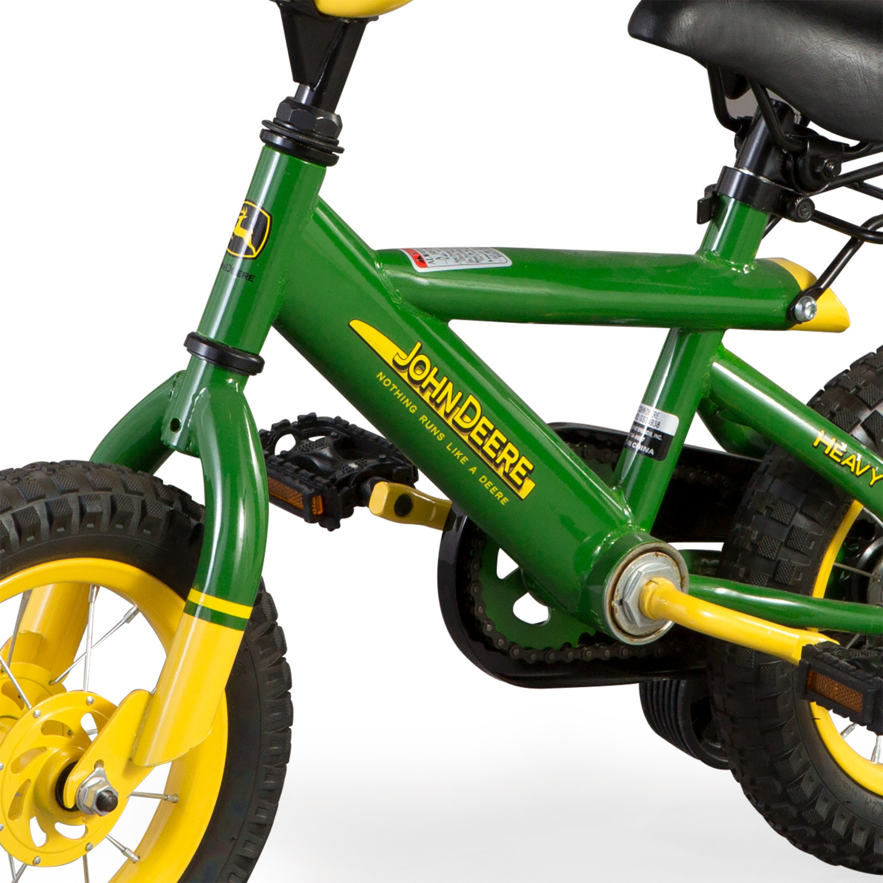 John Deere 12 In. Boys Bicycle Kids Bike with Training Wheels and Front Hand Brake Green