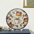 thumbnail image 4 of Yayeee Wall Clock Battery Operated 9.5" Silent Non-Ticking for Living Room, Fall Pumpkin Pattern, 4 of 8