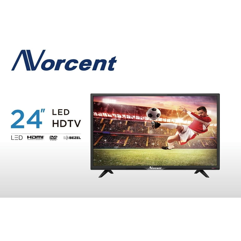 Norcent 24 inch 720P LED HD DVD Combo TV VGA USB HDMI Digital TV Tuner  Cable Build-in DVD Player Monitor Television 