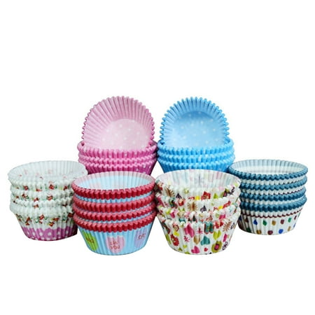 

80 Pcs Cupcake Wrappers Heat Resistant Oil-proof Round Thicken Paper Cups Muffin Liners (Random Pattern)