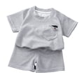 thumbnail image 2 of MEZZALL Child Girls Summer Short Sleeve Knit Outfit Sets Two Piece Casual Sporty Tracksuit For Toddler Kids Lightweight Breathable Fashion Clothes Sets Round Neck Soft Clothing Sets, 2 of 4