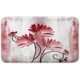 thumbnail image 4 of Rustic Farmhouse Bath Mat, Farm Red Daisy Floral Flowers Butterfly Country Wooden Bath Rug for Bathroom, Grey White Bath Mat Soft Non Slip Bath Rugs, 17X29IN, 4 of 6