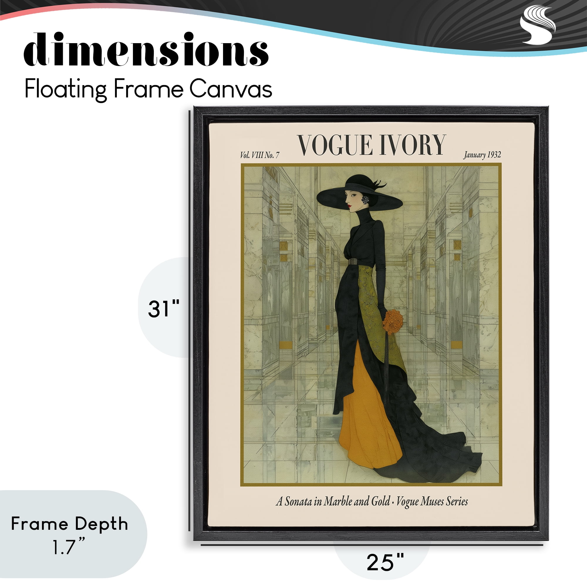 Stupell Industries Ivory Hall Magazine Black Framed Floater Canvas Wall Art, design by A Barefoot Stylist