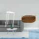 thumbnail image 2 of Mesita De Noche Minimalista De Acrílico Con Cesta De Mimbre Tejida, Moderna Mesita De Noche Y Organizador De Frutero De Ratán Para El Hogar, El Dormitorio Y La Sala De Estar., 2 of 8