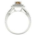 thumbnail image 4 of 1.3125 ct Round Cut Simulated Champagne Diamond with Simulated Diamond Halo Accents 18K White Gold Womens Engagement Ring, 4 of 5