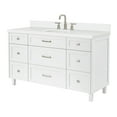thumbnail image 6 of ARIEL Monroe 61 Inch Single Oval Sink Bathroom Vanity With Pure White Quartz Countertop 1.5 Inch Edge In White, 6 of 7