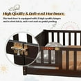thumbnail image 3 of Twin Floor Bed Frame for Toddler, Montessori Floor Bed with Fence and Wood Slats, Low Wood Platform Beds for Girls Boys Kids Happy Time, Espresso, 3 of 7