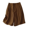 thumbnail image 2 of Puntoco Pantalones cortos de verano para mujer, moda 2024, pantalones cortos informales de cintura alta de Color sólido para mujer, pantalones cortos de gran tamaño, 2 of 8
