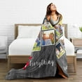 thumbnail image 5 of Custom Blanket Personalized Photos Text Collage Customized Picture Throws Blankets for Adults Kids Family Birthday, 1 Photo, 30x40 Inches, 5 of 6
