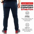 thumbnail image 3 of Access Men's Basic Casual Uniform Comfort Stretch Chino Pants (Navy, 38x30), 3 of 6