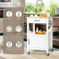 thumbnail image 3 of YYAo Kitchen Storage Island, Kitchen Cart,Kitchen Island with Storage Drawer and 3 Hooks-White, 3 of 9