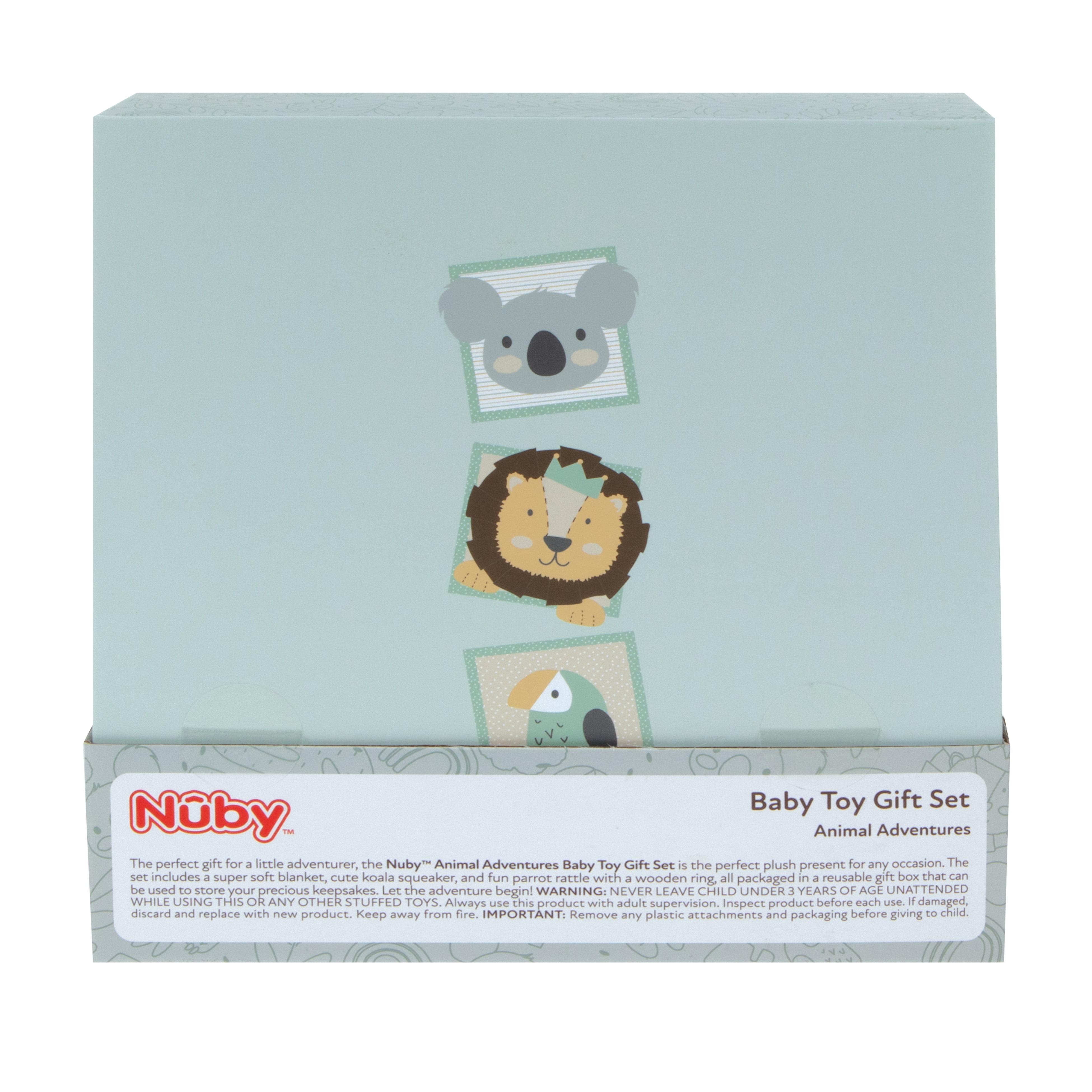 Nuby Animal Adventures Baby Toy Gift Set for Babies, 3 Count