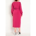 thumbnail image 3 of ELOQUII Women's Plus Size Cross-Front Belted Knit Midi Dress, 3 of 3