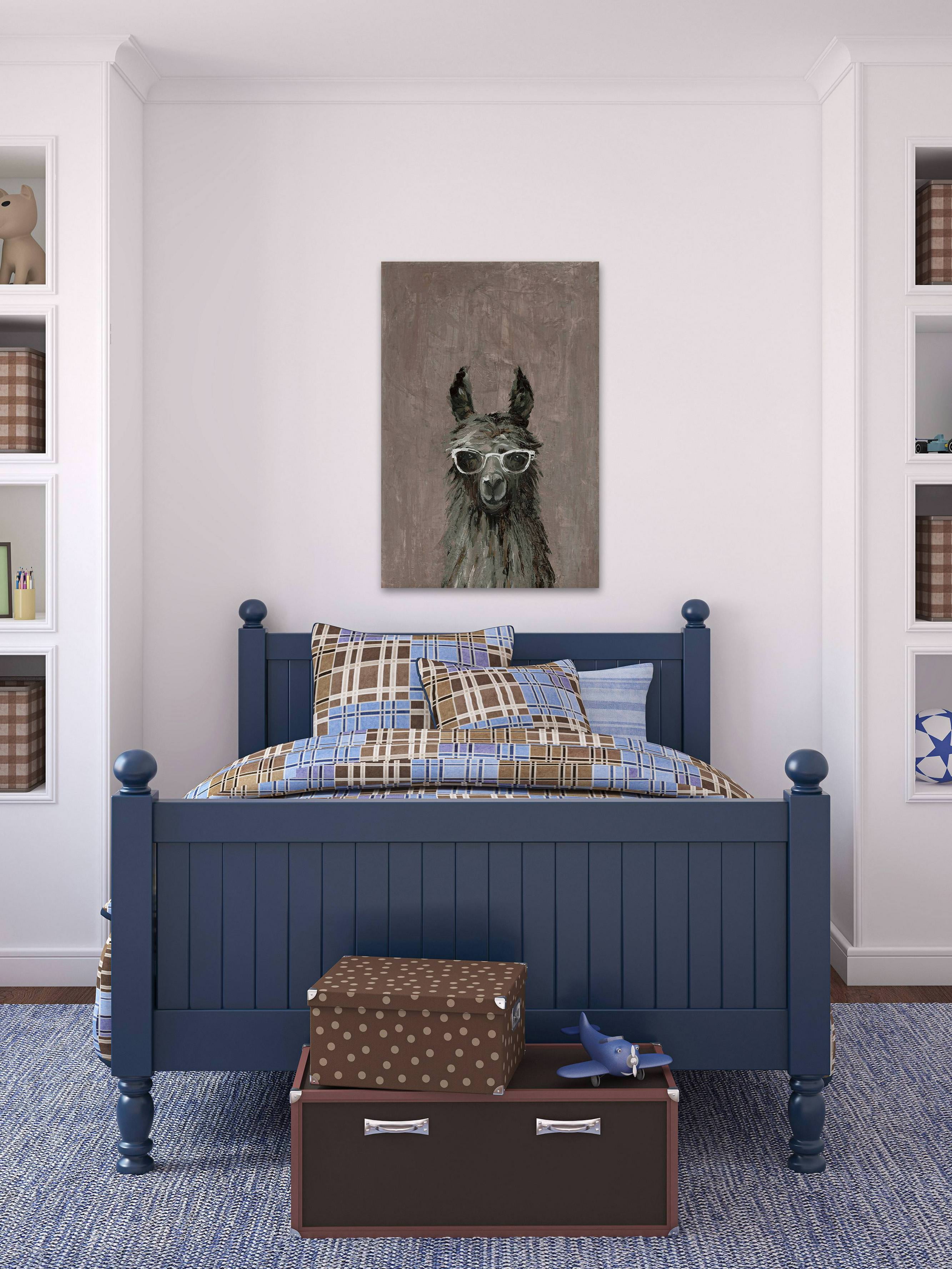 Happy Llama II Painting Print on Wrapped Canvas
