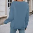 thumbnail image 4 of UJNDER Women's Solid Color Crewneck Sweatshirt Long Sleeve Casual Pullover Fall Winter Basic Sweatshirts for Women Light Blue M, 4 of 9