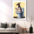 thumbnail image 5 of Doberman Pinscher Dog Canvas Wall Art for Bedroom Living Room Home Decor,Funny Dog Canvas Sitting on The Toilet Animal Pattern Office Artworks, modern wall decor, Ready to Hang, 5 of 6