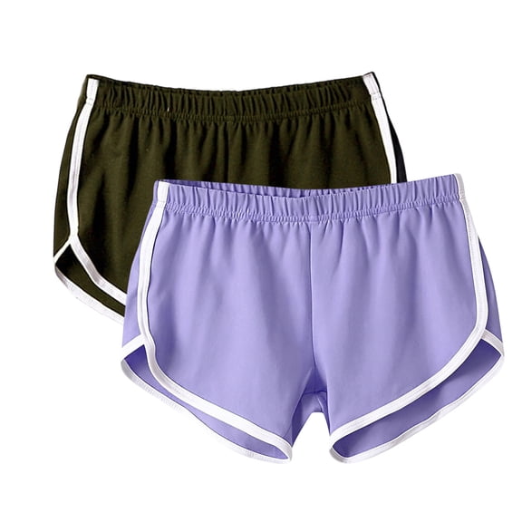 Lopecy-Sta 2 Pack Pajama Shorts Set for Women Piping Dolphin Hem Elastic High Waist Casual Sleep Bottoms Soft Lightweight Breathable Athletic‑Style Loungewear Shorts