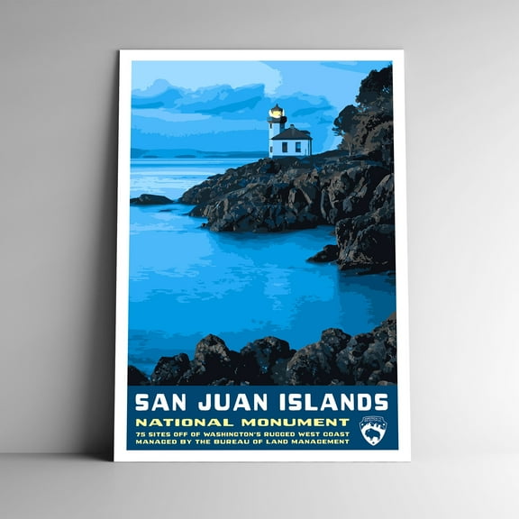 San Juan Islands National Monument Vintage Travel Poster / Postcard WPA Style Retro
