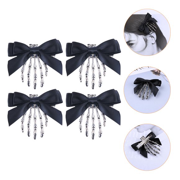 WEUVEB 4Pcs Black Skeleton Claw Hairpins Creative Lovely Headdress for Party Supplies