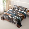 thumbnail image 3 of Erosebridal Adventure Quote Quilt King, Mountain Arrow King Coverlet Set for Men and Women, 3 Pieces, 3 of 7