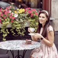 thumbnail image 4 of Elastic Fitted Round Tablecloth, Pink Grey Botanical Waterproof Stretch Table Cover for 36"-44" Tables, Watercolor Spring Floral Summer Leaf Washable Outdoor Tablecloths for Patio, Picnic, Camping, 4 of 9