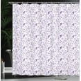 thumbnail image 3 of Ambesonne Floral Shower Curtain, Monochrome Sketch Look Art, 69"Wx70"L, Quartz and White, 3 of 4