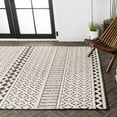 thumbnail image 5 of JONATHAN  Y  Duenas High-Low Two-Tone Monstera Leaf Area Rug 8 X 10 - Cream/Black, 5 of 5
