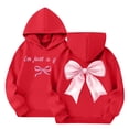 thumbnail image 3 of LTTVQM Girls Cute Hoodies Long Sleeve Causal Preppy Bow Graphic Back to School Sweatshirts Fall Winter Loose Soft Shirts with Pocket Red 9-10 Years, 3 of 6