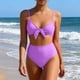 thumbnail image 1 of Trajes de baño para mujer, conjunto de traje de baño con cordones, estilo dividido, color sólido, informal, a la moda, para mujer, trajes de baño para mujer, traje de baño para mujer, trajes de baño d, 1 of 5
