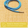 thumbnail image 3 of Well Woven Anze Indoor/Outdoor Tribal Pattern Flat-Weave Yellow Area Rug 5x7 (5'3" x 7'3"), 3 of 10
