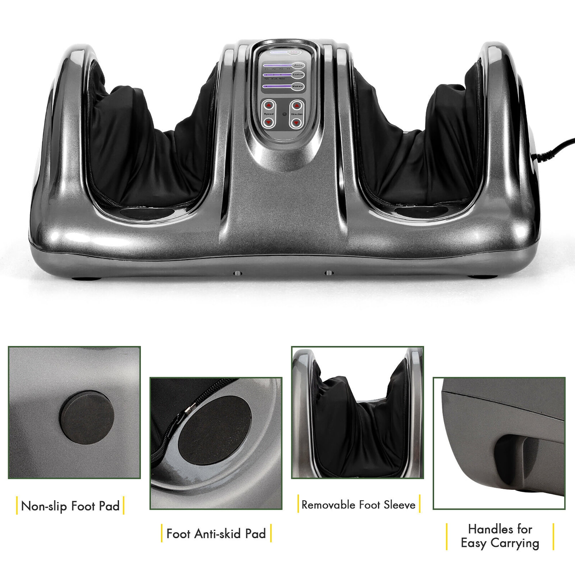 Costway Shiatsu Foot Massager Kneading and Rolling Leg Calf Ankle with Remote Gray