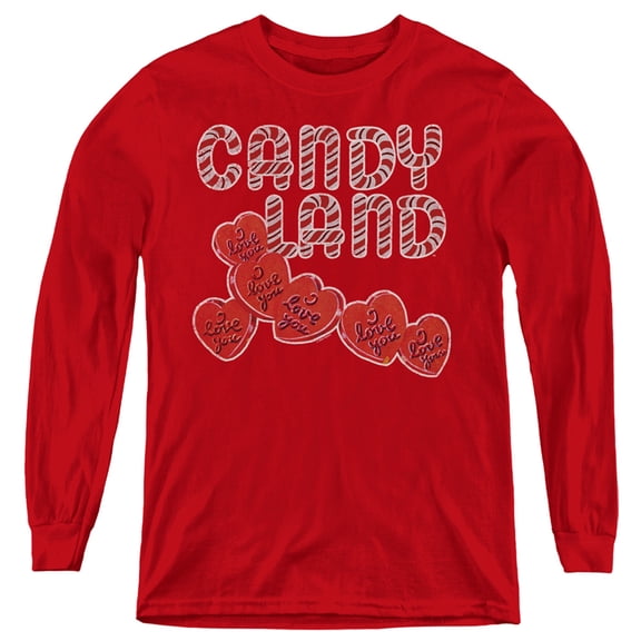 Candy Land I Love You Youth Long Sleeve T-Shirt Red