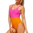 thumbnail image 7 of successthop One Piece Thong Swimsuit Women Hot Pink Solid Swimwear Beachwear L, 7 of 7