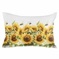 thumbnail image 2 of Sunflower Bee Body Pillow Cover, Pillowcase Protectors with Zipper, Breathable Decorative Throw Pillow Case Cover, Watercolor Yellow White Summer Spring Pillow Shams for Couch Sofa 24x36Inch, 2 of 8