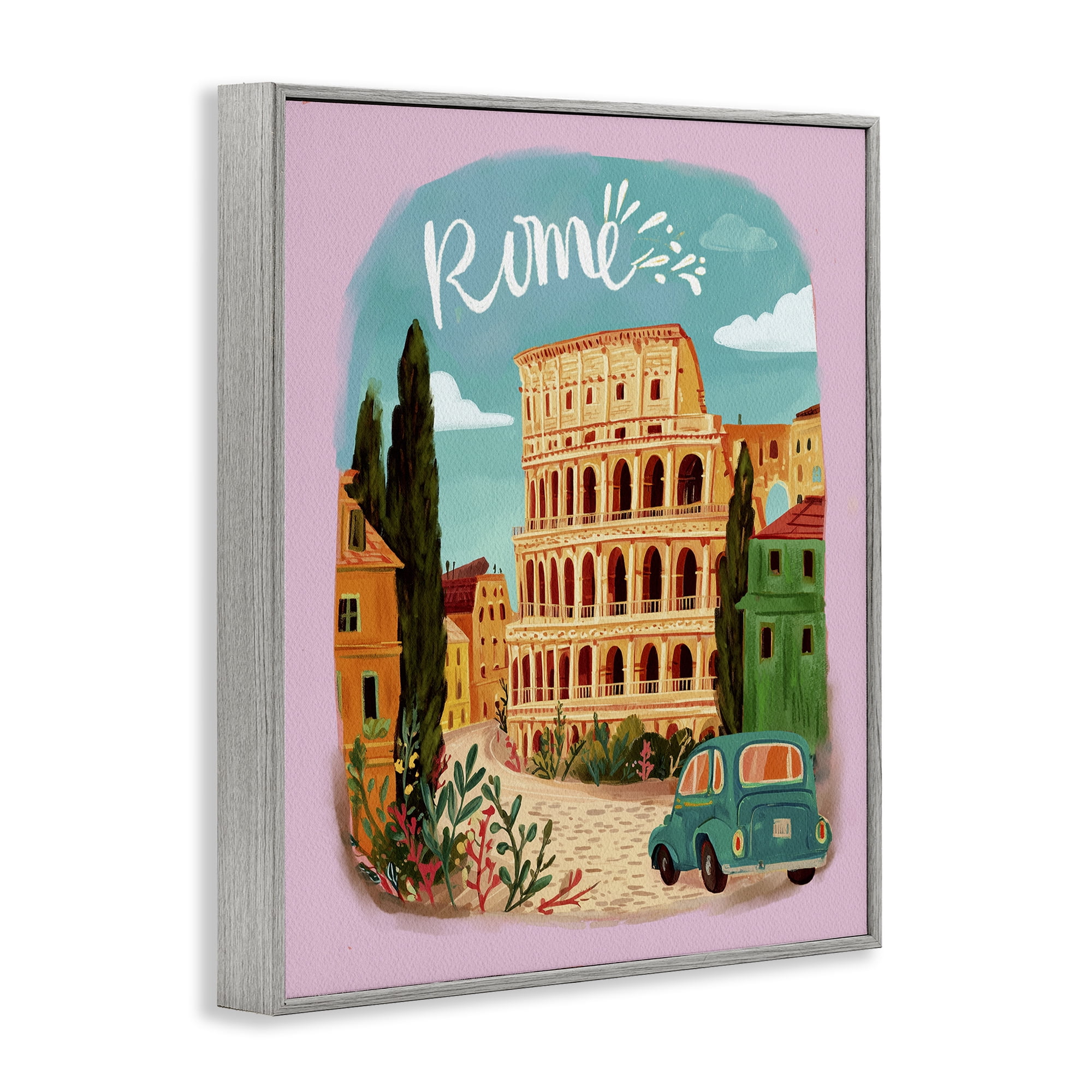 Rome Travel Spot Architecture Gray Framed Giclee Art, design by Yen