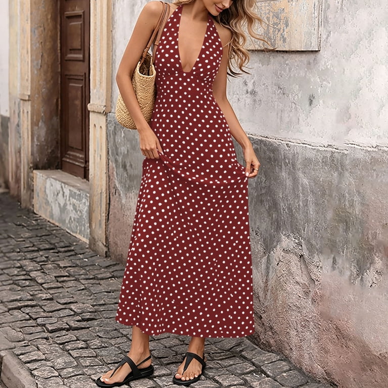 spring halter dresses Midi 2025 Navy Maxi Dress With Flowing on Luulla print satin drapes beautifully at the blouson bodice and through the softly flared skirt of this cocktail dress topped by a wrap Melody Plisse Halter Maxi Dress