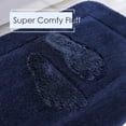 thumbnail image 3 of Homore Bathroom Rugs Sets, Luxury Bath Mat Set Anti-Slip Bath Rug and U-Shaped Toilet Mat Navy Blue, 3 of 7