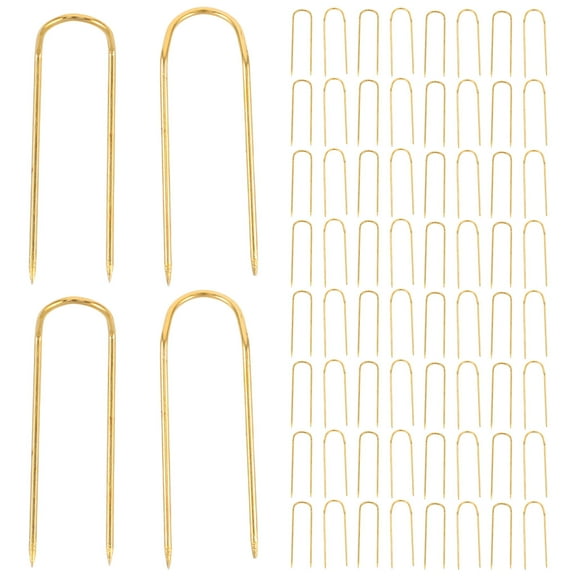 OFFIGAM 100pcs Golden Steel U-Shaped Pins for Sewing, Crafting, Quilting, and Projects