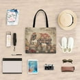 thumbnail image 6 of Canvas Tote Bag for Women Girls Design Print He Ornate Elephant Tote, 6 of 8