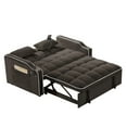 thumbnail image 5 of Newest 3-in-1 Foldable Double Recliner Sofa Bed with USB Port & Swivel Phone St, - Velvet Pull-Out Sleeper, Adjustable Backrest, Side Pockets for Small Spaces,Brown, 5 of 6