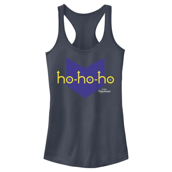 Junior's Marvel Hawkeye HoHo-Arrow Icon  Racerback Tank Top Indigo Medium