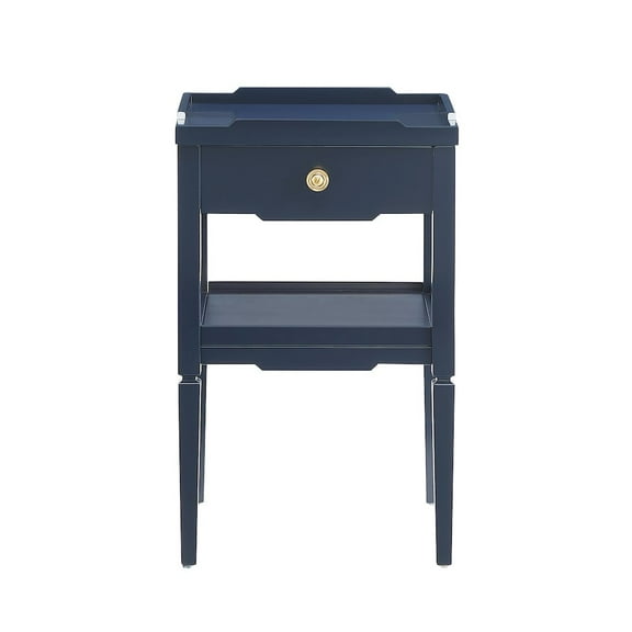 Comfort Pointe Finchley Midnight Blue Wood 1-drawer Nightstand with Shelf