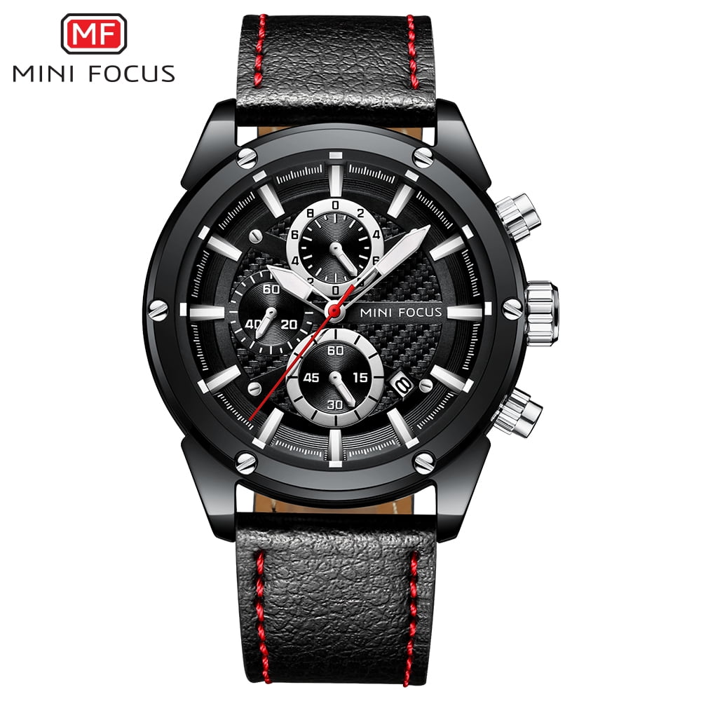 Men Watches Business Casual Wrist Watches (Multifunction/Waterproof/Luminous/Calendar) Genuine Leather Band Fashion Watch for Men