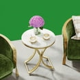 thumbnail image 5 of Round Side Table with White Marble Top & Gold Base, Small End Table for Sofa, Bedroom, Living Room, 5 of 6
