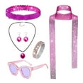 thumbnail image 5 of Women Costume Accessories Sequin Jewelry Set Earrings Glasses Headband Bracelet Disco Party Outfits 1970s Prom Bling Decor, 5 of 8