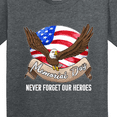 thumbnail image 4 of Inktastic Memorial Day Never Forget Our Heroes Bald Eagle Youth T-Shirt, 4 of 5