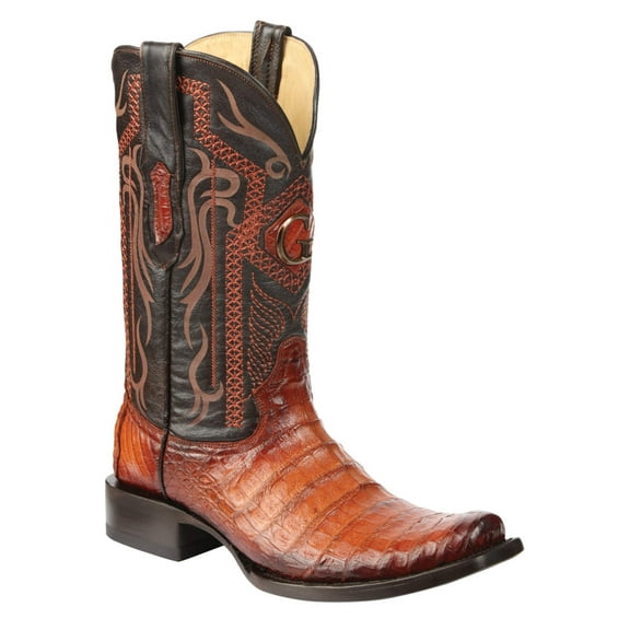 Men's Caiman Belly Original Exotic Cowboy Boots 'El General' Cognac 45520
