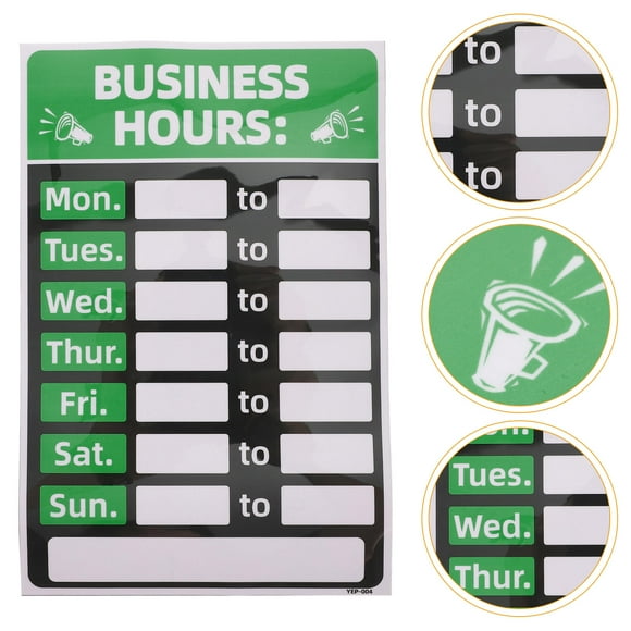 BESTYASH 1Pack Waterproof Business Hours Sign for Business Owners Banks Offices Stores and Shops 30.50X20.50X0.10Cm