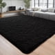 thumbnail image 1 of Alfombra Chicrug de felpa negra, 183 x 274 cm, que no se cae, 1 of 7